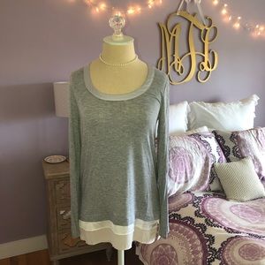 Gray White House Black Market Top